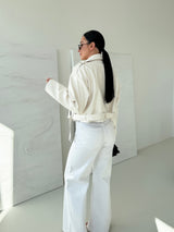 BIELA KOŽENKOVÁ BUNDA IRIS