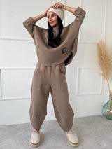 BÉŽOVÉ TEPLÁKOVÉ NOHAVICE MARSIA