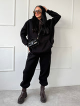 ČIERNE TEPLÁKOVÉ NOHAVICE AURELIA