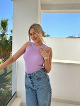 FIALOVÝ PLETENÝ TOP SWEET