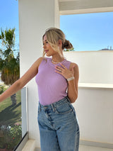 FIALOVÝ PLETENÝ TOP SWEET