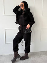 ČIERNE TEPLÁKOVÉ NOHAVICE AURELIA