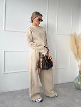 BÉŽOVÉ TEPLÁKOVÉ NOHAVICE ELSSI