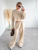 BÉŽOVÉ TEPLÁKOVÉ NOHAVICE ELSSI