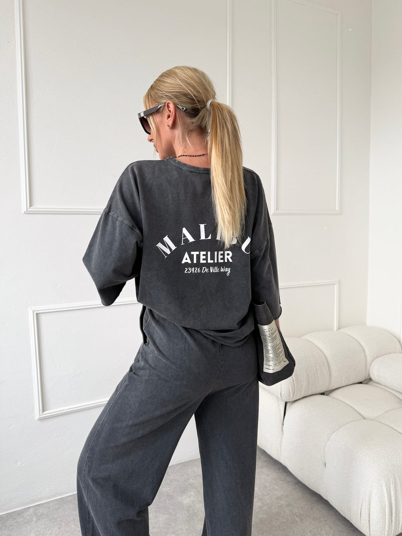 TMAVOSIVÉ OVERSIZE TRIČKO MALIBU