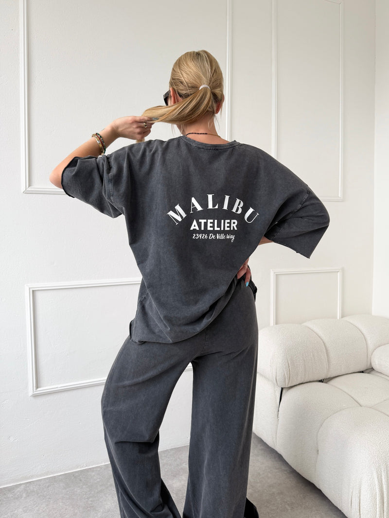 TMAVOSIVÉ OVERSIZE TRIČKO MALIBU
