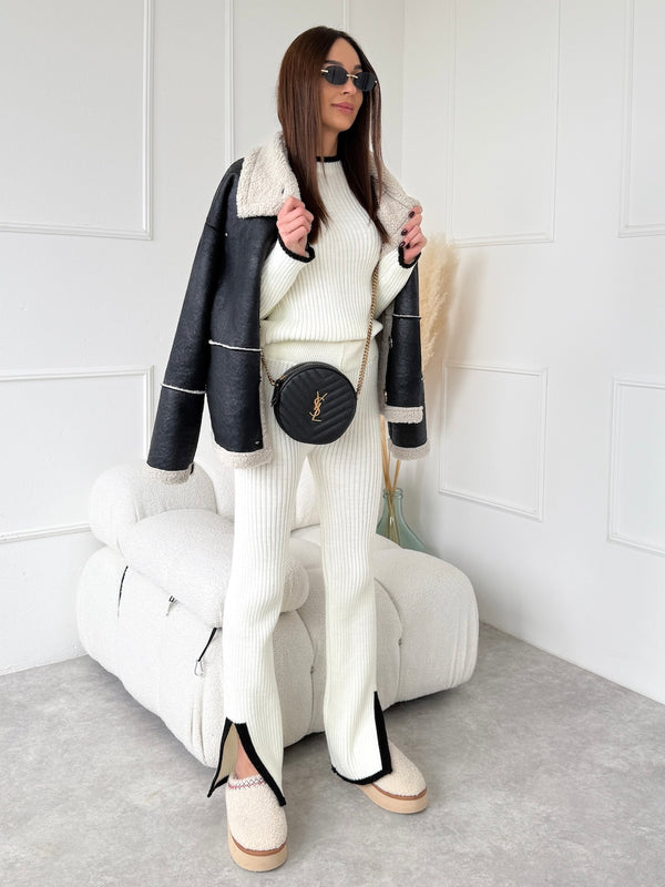 KRÉMOVÉ ÚPLETOVÉ NOHAVICE LIZZY