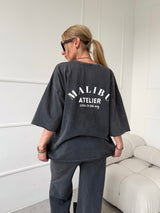 TMAVOSIVÉ OVERSIZE TRIČKO MALIBU