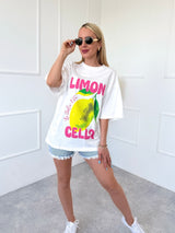 BIELE OVERSIZE TRIČKO LIMON