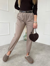 BÉŽOVÉ NOHAVICOVÉ KALIOPKY MIREIA S OPASKOM