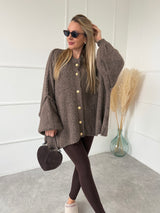 HNEDÝ OVERSIZE KARDIGÁN TELSIE