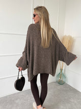 HNEDÝ OVERSIZE KARDIGÁN TELSIE