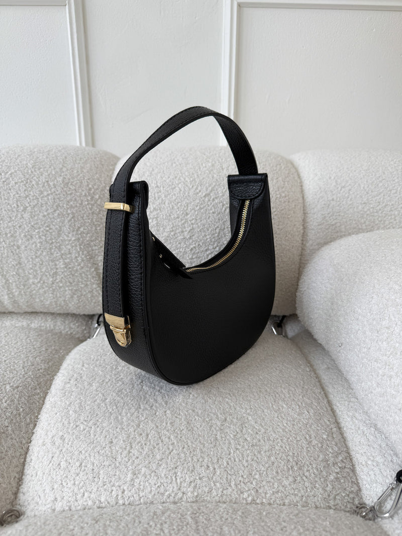 ČIERNA KOŽENÁ KABELKA LAVENI