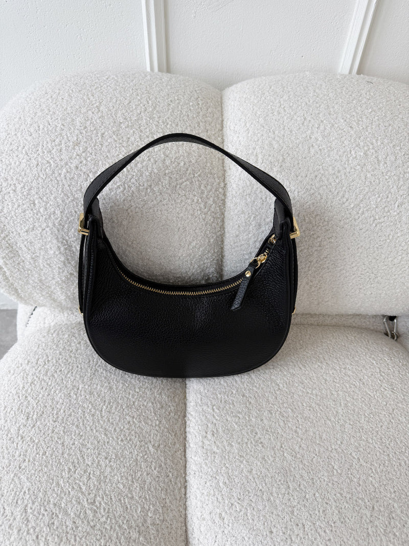 ČIERNA KOŽENÁ KABELKA LAVENI