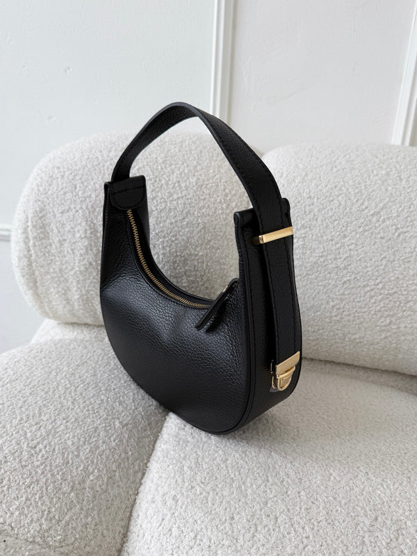 ČIERNA KOŽENÁ KABELKA LAVENI