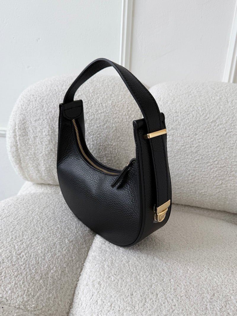 ČIERNA KOŽENÁ KABELKA LAVENI