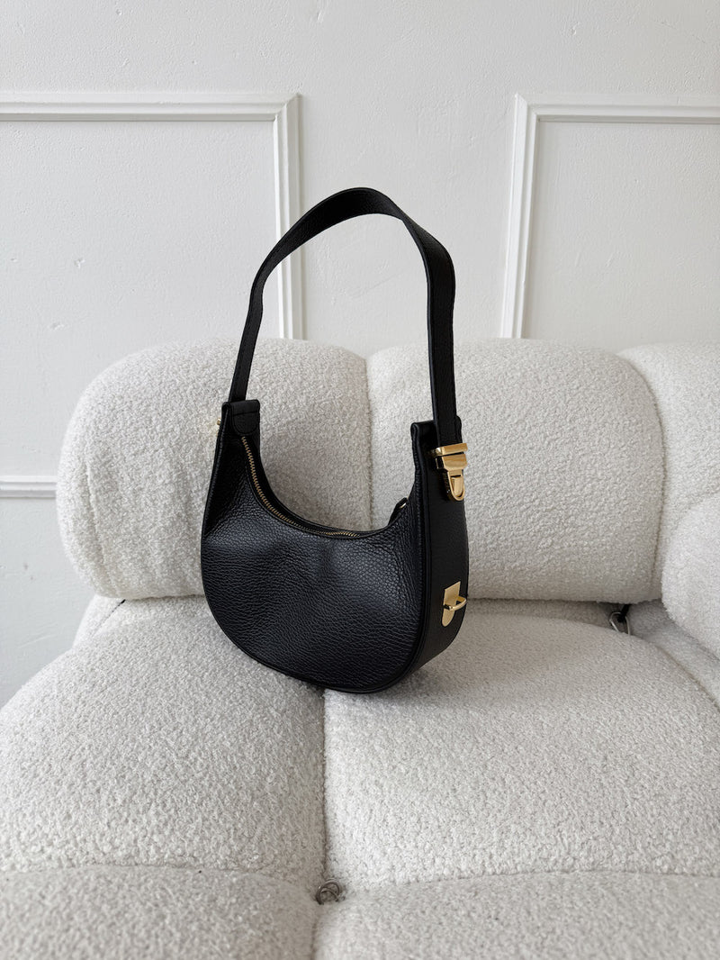 ČIERNA KOŽENÁ KABELKA LAVENI