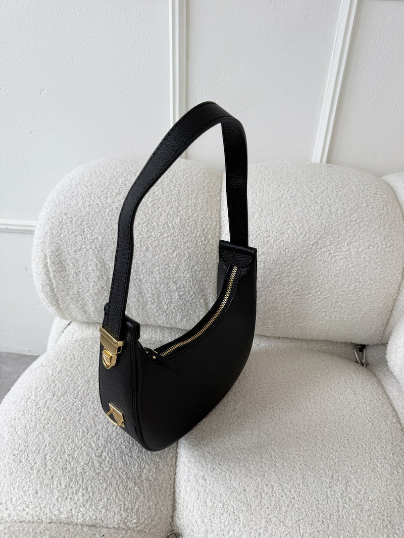 ČIERNA KOŽENÁ KABELKA LAVENI