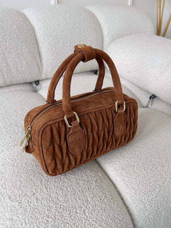 BLEDOHNEDÁ KABELKA MILET Z BRÚSENEJ KOŽE