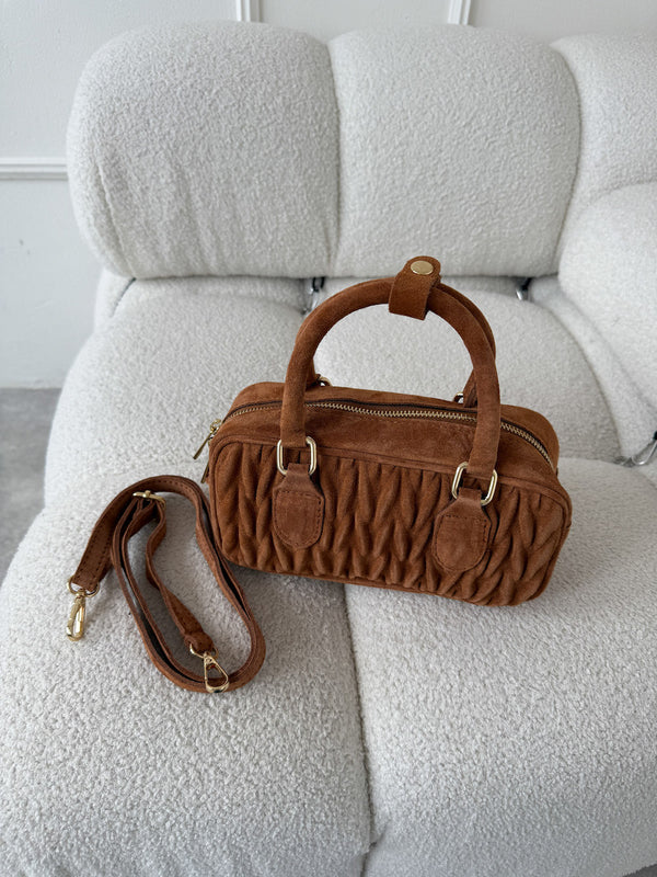 BLEDOHNEDÁ KABELKA MILET Z BRÚSENEJ KOŽE