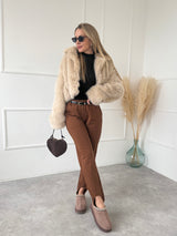 ŠKORICOVÉ NOHAVICOVÉ KALIOPKY MIREIA S OPASKOM