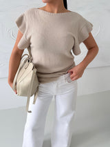 BÉŽOVÝ PLETENÝ TOP MAURICE