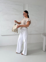 BÉŽOVÝ PLETENÝ TOP MAURICE