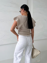 BÉŽOVÝ PLETENÝ TOP MAURICE