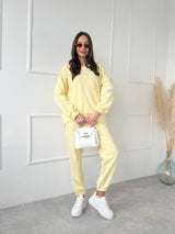 ŽLTÉ BAVLNENÉ TEPLÁKOVÉ NOHAVICE SIYA
