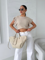 BÉŽOVÝ PLETENÝ TOP MAURICE