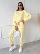 ŽLTÉ BAVLNENÉ TEPLÁKOVÉ NOHAVICE SIYA