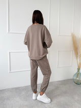 HNEDÉ BAVLNENÉ TEPLÁKOVÉ NOHAVICE SIYA