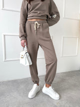 HNEDÉ BAVLNENÉ TEPLÁKOVÉ NOHAVICE SIYA