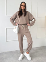 HNEDÉ BAVLNENÉ TEPLÁKOVÉ NOHAVICE SIYA