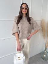 BLEDOHNEDÝ SVETER ISABELLA SO SKRÁTENÝM RUKÁVOM