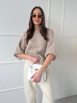 BLEDOHNEDÝ SVETER ISABELLA SO SKRÁTENÝM RUKÁVOM