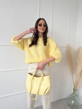 ŽLTÝ SVETER ISABELLA SO SKRÁTENÝM RUKÁVOM