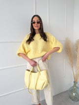 ŽLTÝ SVETER ISABELLA SO SKRÁTENÝM RUKÁVOM