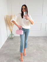 BIELY SVETER ISABELLA SO SKRÁTENÝM RUKÁVOM