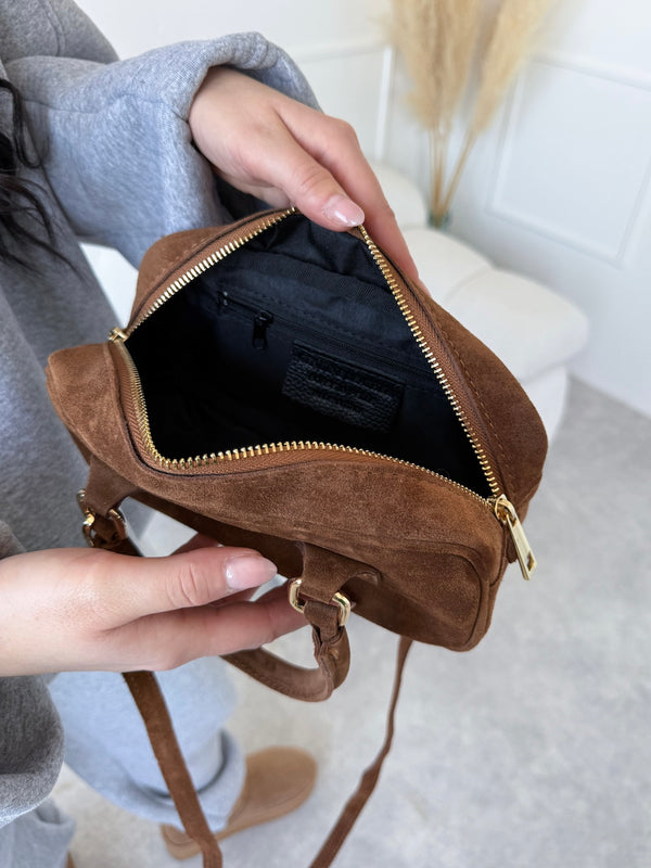 HNEDÁ KABELKA HARPER Z BRÚSENEJ KOŽE