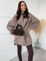 PIESKOVÁ PREDĹŽENÁ MIKINA SUZANNE