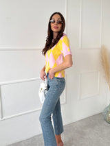 RUŽOVÝ PLETENÝ TOP QUINNA