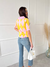 RUŽOVÝ PLETENÝ TOP QUINNA