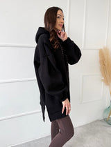 ČIERNA PREDĹŽENÁ MIKINA SUZANNE