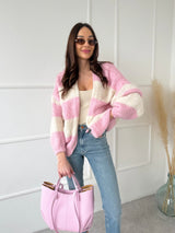 RUŽOVO-KRÉMOVÝ KARDIGÁN NANNY