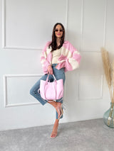 RUŽOVO-KRÉMOVÝ KARDIGÁN NANNY