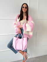 RUŽOVO-KRÉMOVÝ KARDIGÁN NANNY