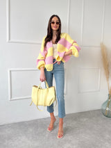 ŽLTO-RUŽOVÝ KARDIGÁN NANNY