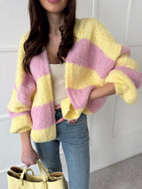 ŽLTO-RUŽOVÝ KARDIGÁN NANNY