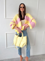 ŽLTO-RUŽOVÝ KARDIGÁN NANNY